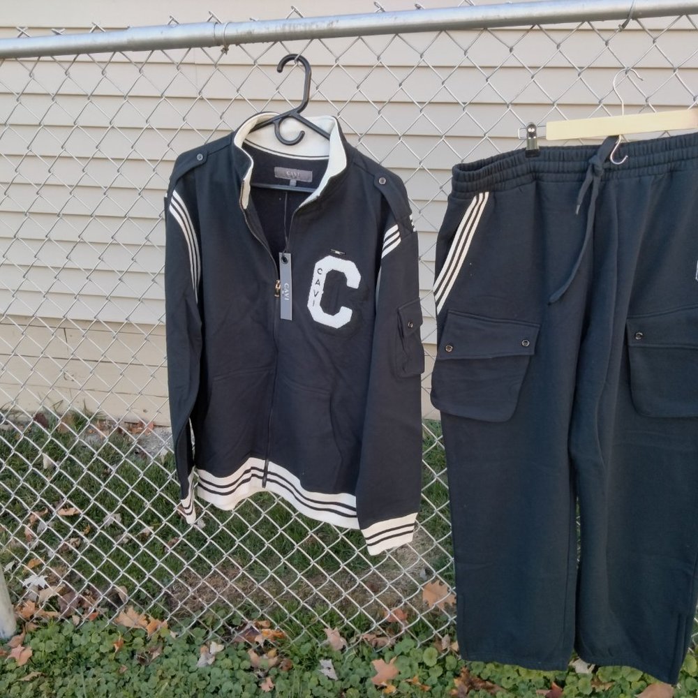 Cavi 2-Piece Sweatsuit Jacket & Pant Size XXL Black NWT